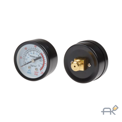 Манометр для компрессора ЕСО. резьба 14` (Резьба - 14`. металлический корпус. Давление - 0-12 бар) (ECO) (AES-14PG)